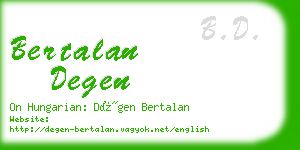 bertalan degen business card